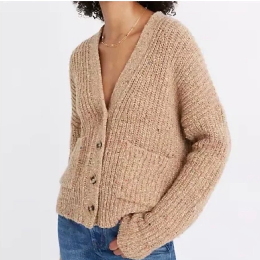 Madewell Tan Button-Up Cardigan